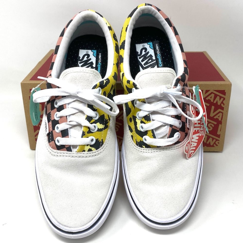 VANS Comfycush Era Mixed Media Suede Checker Leopard  Women’s Size VN0A3WM91PC - Picture 3 of 10